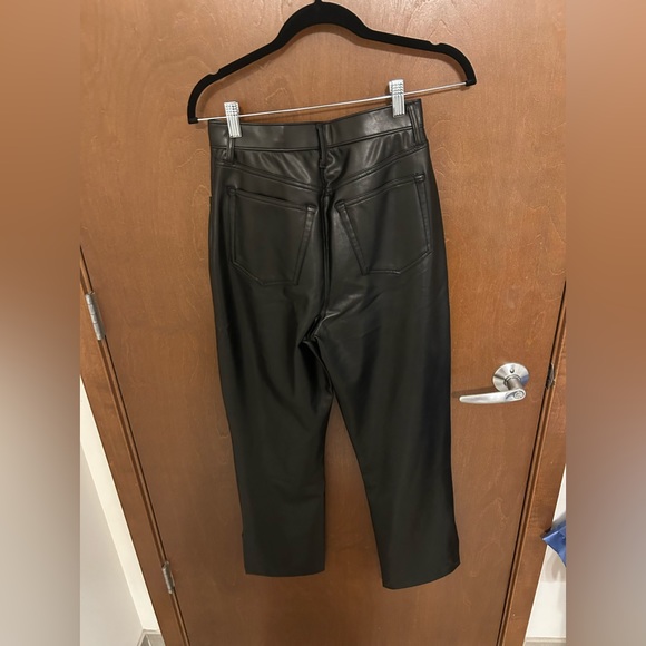 Abercrombie Curve Love Split-Hem Vegan Leather 90s Straight Pant - Picture 6 of 6